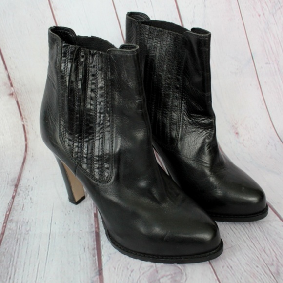 High heel black leather boots - Picture 2 of 5